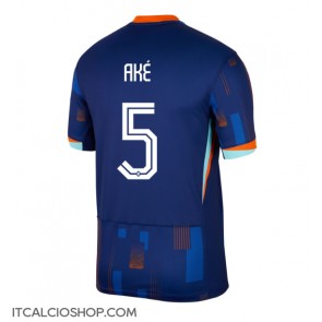 Olanda Nathan Ake #5 Seconda Maglia Europei 2024 Manica Corta